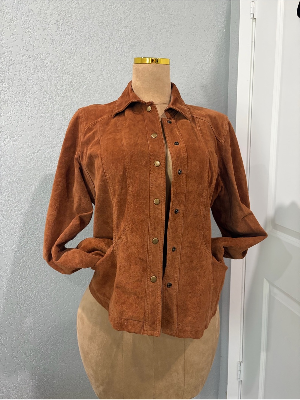 Coldwater Creek Rust Suede Button Jacket